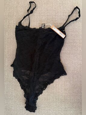SKIMS Black Lace Bodysuit